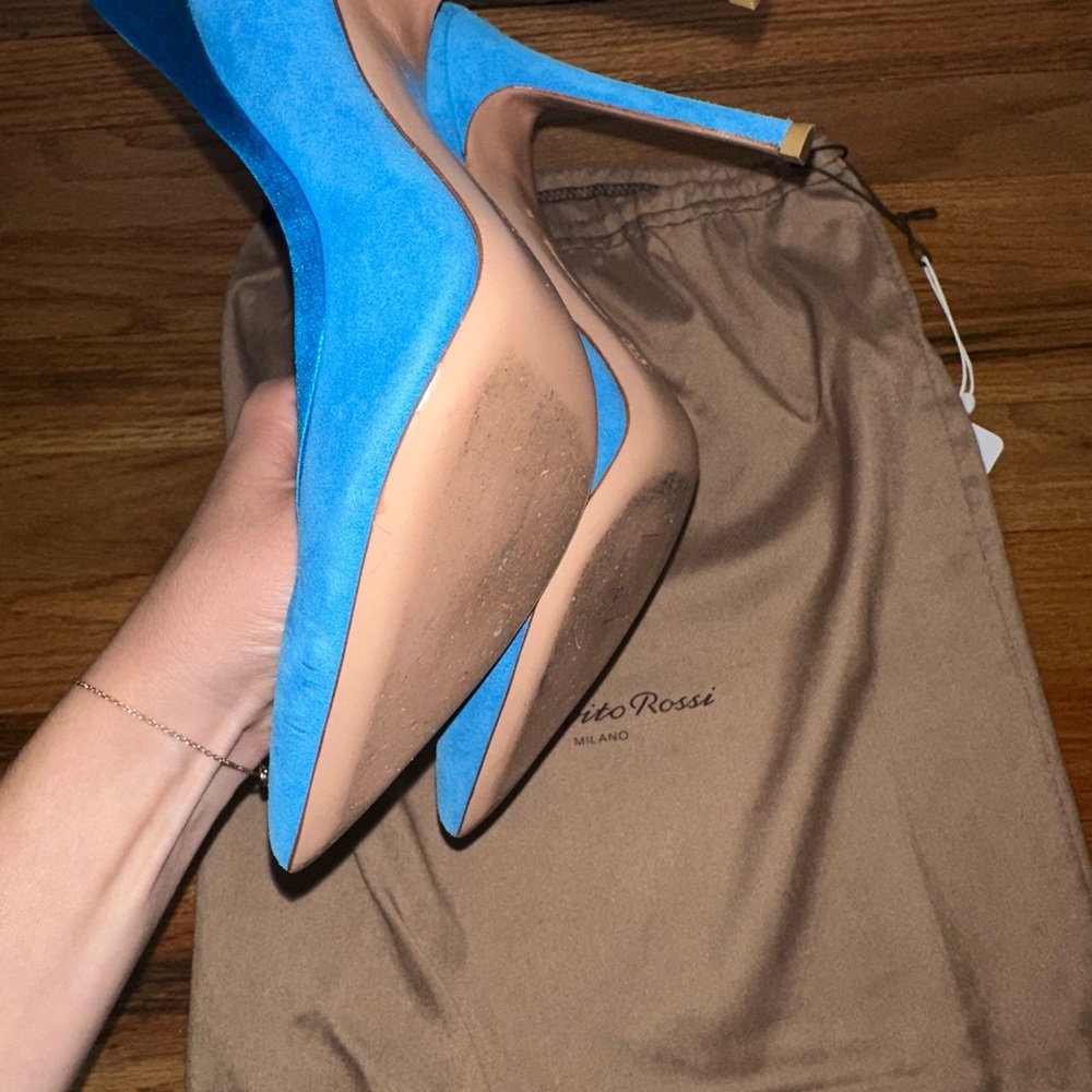 Gianvito Rossi Vibrant Blue Heels - Picture 4 of 6